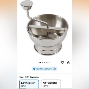 RSVP Silver Food Mill